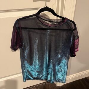 Sheer Blue and Purple Women's Top